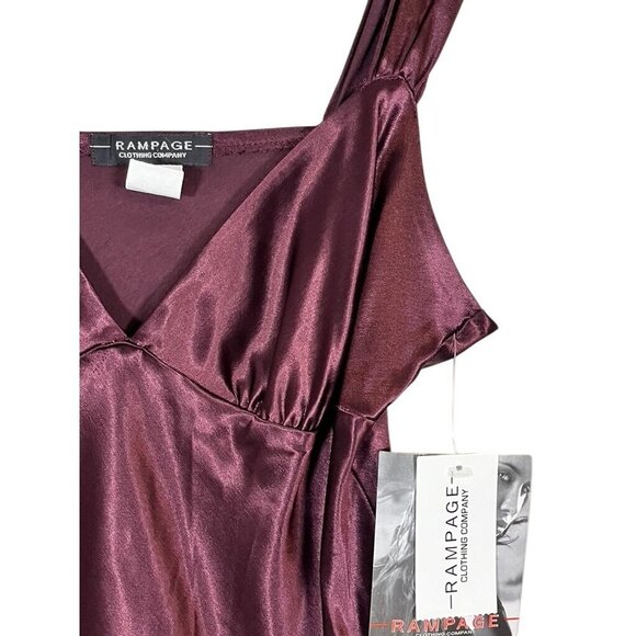 Rampage Silky Tank L Red Babydoll Festive Artsy Preppy Y2K Holiday Classic Chic - Picture 3 of 10